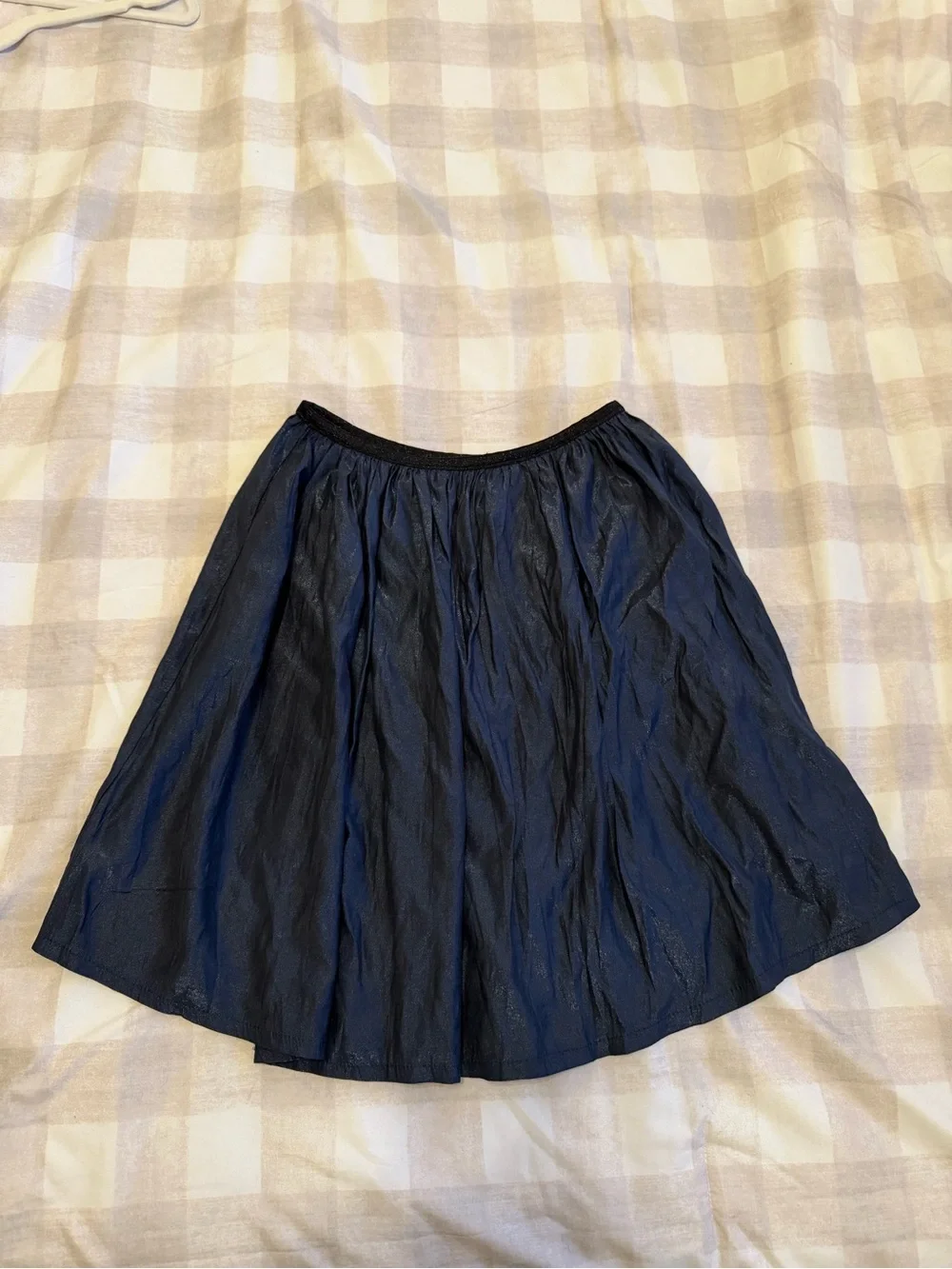Women's Black Gathered Skater Skirt